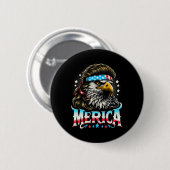 Juli Patriotic Funny Eagle 4. Juli USA Merica Button (Vorne & Hinten)
