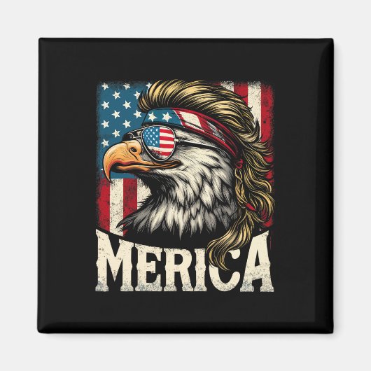 Juli Patriotic Funny Eagle 4. Juli USA Merica Magnet (Vorne)