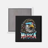Juli Patriotic Funny Eagle 4. Juli USA Merica Magnet (Vorderseite/Rückseite)