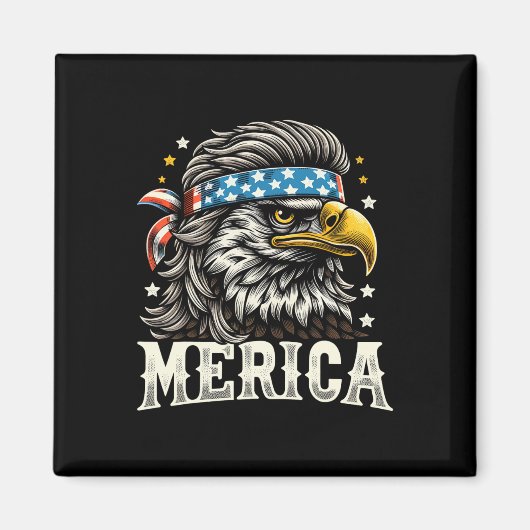 Juli Patriotic Funny Eagle 4. Juli USA Merica Magnet (Vorne)