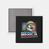 Juli Patriotic Funny Eagle 4. Juli USA Merica Magnet (Vorderseite/Rückseite)