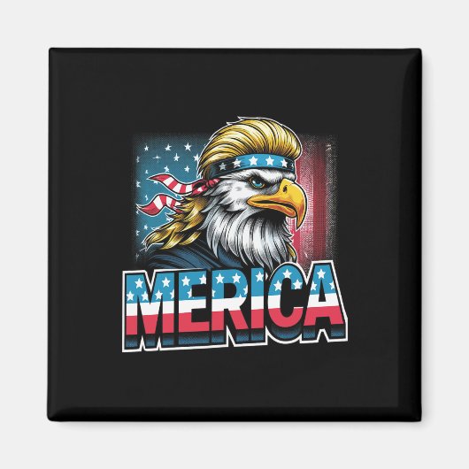 Juli Patriotic Funny Eagle 4. Juli USA Merica Magnet (Vorne)