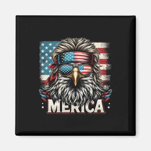 Juli Patriotic Funny Eagle 4. Juli USA Merica Magnet (Vorne)