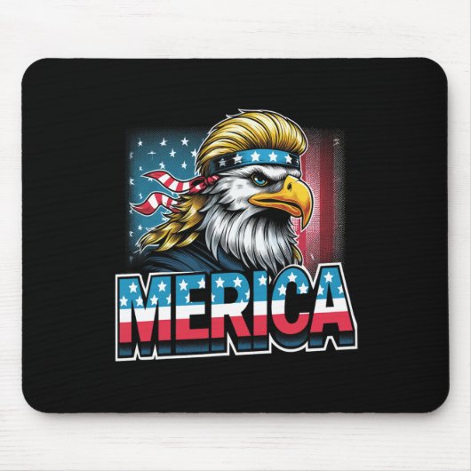 Juli Patriotic Funny Eagle 4. Juli USA Merica Mousepad (Vorne)