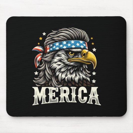 Juli Patriotic Funny Eagle 4. Juli USA Merica Mousepad (Vorne)
