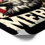 Juli Patriotic Funny Eagle 4. Juli USA Merica Poster (Ecke)