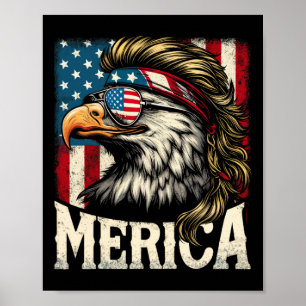 Juli Patriotic Funny Eagle 4. Juli USA Merica Poster