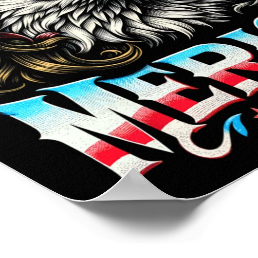 Juli Patriotic Funny Eagle 4. Juli USA Merica Poster (Ecke)