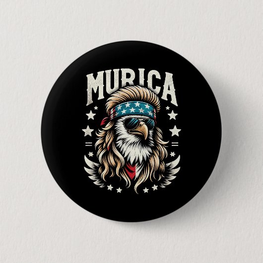 Juli Patriotic Funny Eagle 4. Juli Usa Murica Button (Vorderseite)