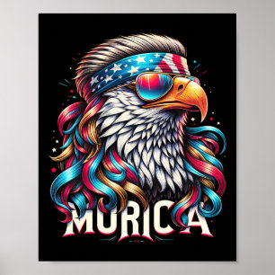 Juli Patriotic Funny Eagle 4. Juli Usa Murica Poster