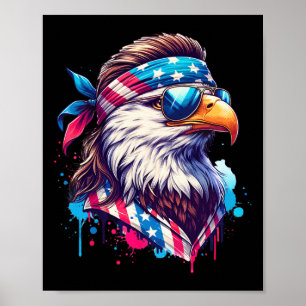 Juli Patriotic Funny Eagle 4. Juli Usa Murica Poster