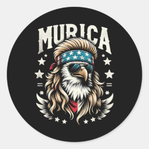 Juli Patriotic Funny Eagle 4. Juli Usa Murica Runder Aufkleber