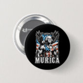 Juli Patriotic Funny George Washington 4. Juli Button (Vorne & Hinten)