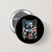 Juli Patriotic Funny George Washington 4. Juli Button (Vorne & Hinten)