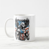 Juli Patriotic Funny George Washington 4. Juli Kaffeetasse (Links)