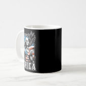 Juli Patriotic Funny George Washington 4. Juli Kaffeetasse (Vorderseite Links)