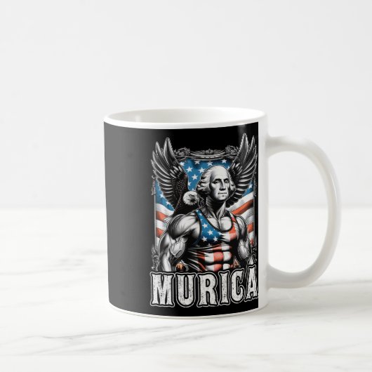 Juli Patriotic Funny George Washington 4. Juli Kaffeetasse (Rechts)