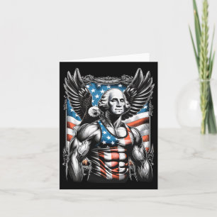Juli Patriotic Funny George Washington 4. Juli Karte
