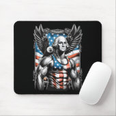 Juli Patriotic Funny George Washington 4. Juli Mousepad (Mit Mouse)