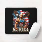Juli Patriotic Funny George Washington 4. Juli Mousepad (Mit Mouse)