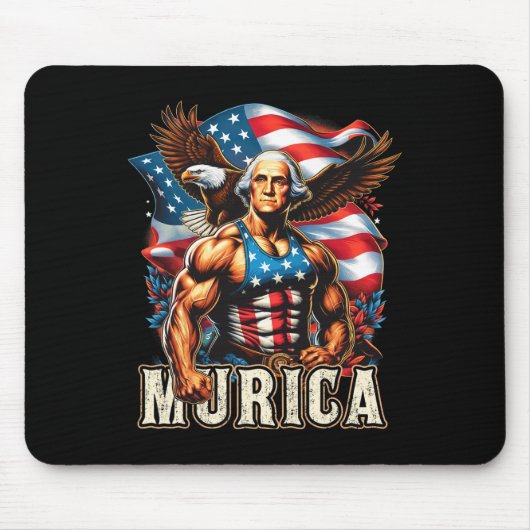 Juli Patriotic Funny George Washington 4. Juli Mousepad (Vorne)