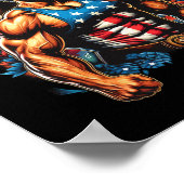 Juli Patriotic Funny George Washington 4. Juli Poster (Ecke)