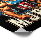 Juli Patriotic Funny George Washington 4. Juli Poster (Ecke)