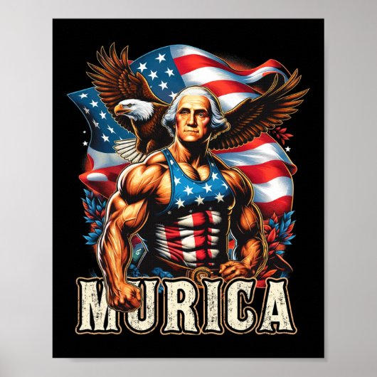 Juli Patriotic Funny George Washington 4. Juli Poster (Vorne)