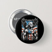 Juli Patriotic Funny George Washington Juli Button (Vorne & Hinten)