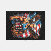 Juli Patriotic Funny George Washington Juli Fleecedecke (Vorderseite (Horizontal))