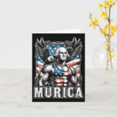 Juli Patriotic Funny George Washington Juli Karte (Gelbe Blume)