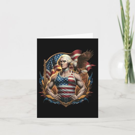Juli Patriotic Funny George Washington Juli Karte (Vorderseite)