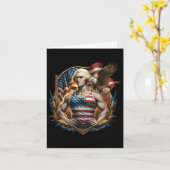 Juli Patriotic Funny George Washington Juli Karte (Gelbe Blume)