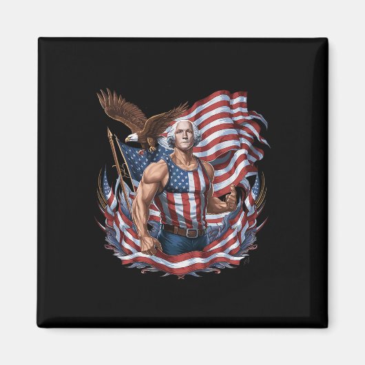 Juli Patriotic Funny George Washington Juli Magnet (Vorne)
