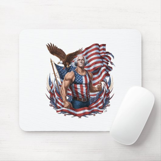 Juli Patriotic Funny George Washington Juli Mousepad (Mit Mouse)