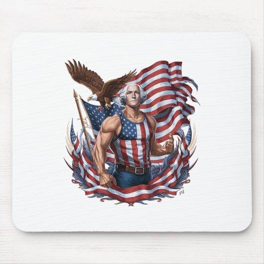 Juli Patriotic Funny George Washington Juli Mousepad (Vorne)