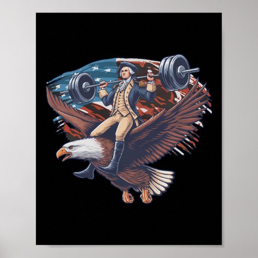 Juli Patriotic Funny George Washington Juli Poster (Vorne)