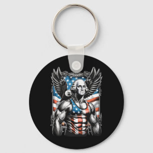 Juli Patriotic Funny George Washington Juli Schlüsselanhänger