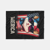 Juli Patriotic Hamster Merica Fleecedecke (Vorderseite (Horizontal))
