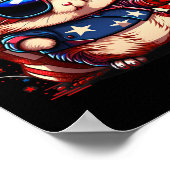 Juli Patriotic Hamster US Flag Poster (Ecke)