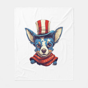 Juli Patriotic Rat Terrier Dog Fleecedecke