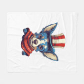 Juli Patriotic Rat Terrier Dog Fleecedecke (Vorderseite (Horizontal))
