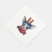 Juli Patriotic Rat Terrier Dog Serviette (Ecke)