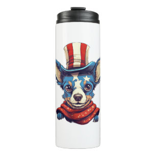 Juli Patriotic Rat Terrier Dog Thermosbecher