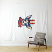 Juli Patriotic Rat Terrier Dog Wandteppich (Beispiel (Horizontal))