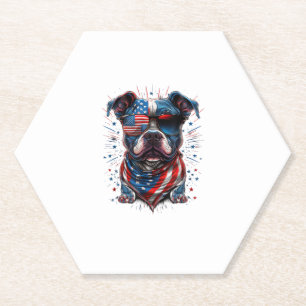 Juli Patriotic Staffordshire Bull Terrier D. Untersetzer