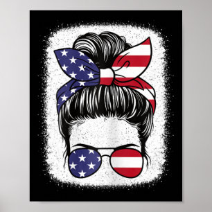 Juli Patriotische amerikanische Flagge USA Frauen  Poster