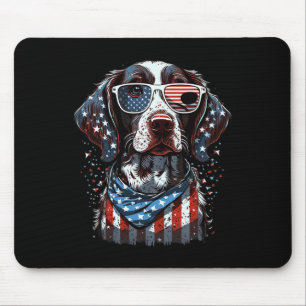 Juli Patriotischer deutscher Kurzhaarhund U Mousepad