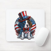 Juli Patriotisches Englisch Pointer Dos US Flag Mousepad (Mit Mouse)