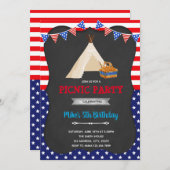 Juli Picknick-Party Einladung (Vorne/Hinten)